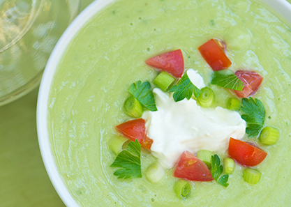 Chilled Cucumber Avocado Soup