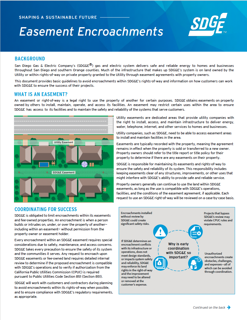 Encroachments Fact Sheet