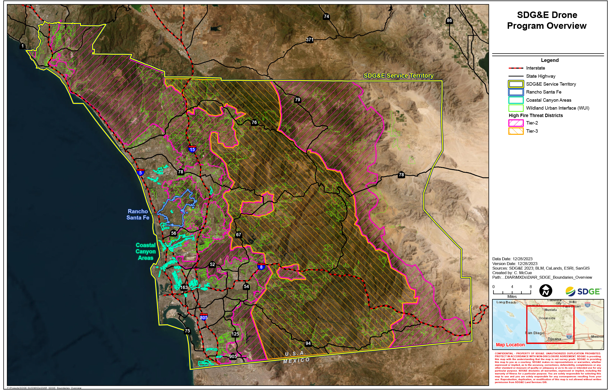 SDGE drone boundaries map