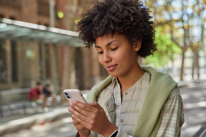 Woman on smart phone