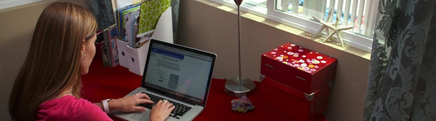 woman working on a laptop