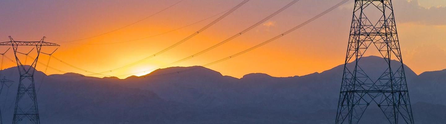 powerlines at sunset