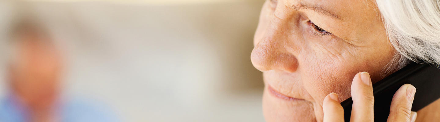 elderly woman on a cell phone